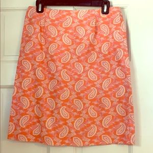 Talbots Size 10 Pink Paisley Skirt
